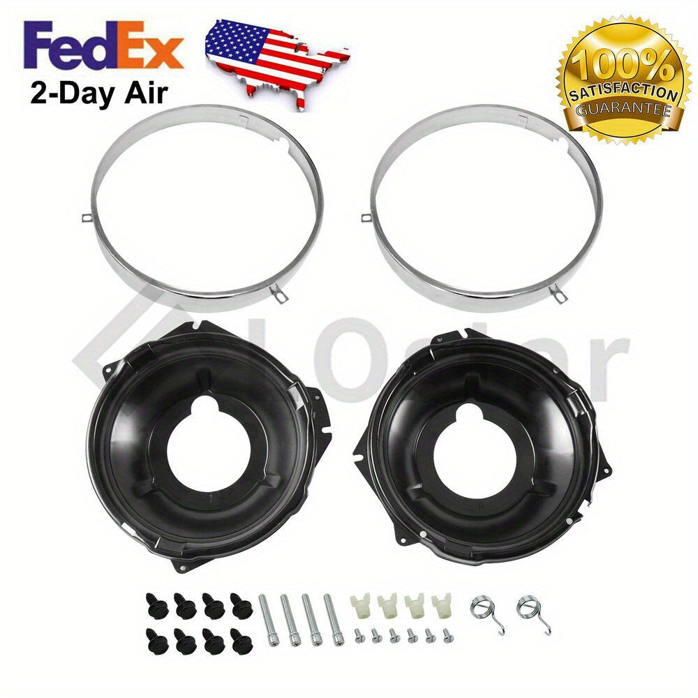 28pc Headlamp Retaining Ring Mounting Bucket Kit For 1967-1970 Chevy Camaro Nova