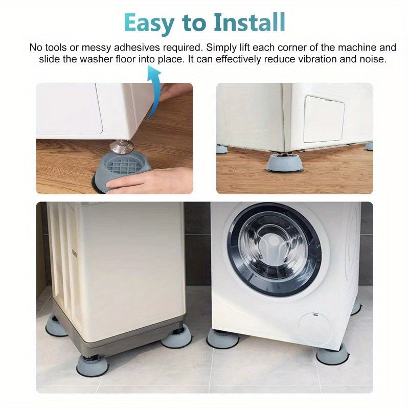 8PCS Anti Vibration Washing Machine Mats Support Anti-Slip Rubber Feet Base Universal Silicone Pads Suitable For Washer/Dryer