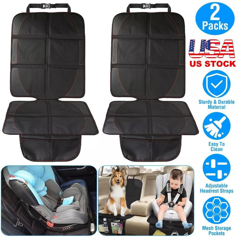 2 PCS Car Seat Protector Mat Booster Padding Cushion Leather Cover