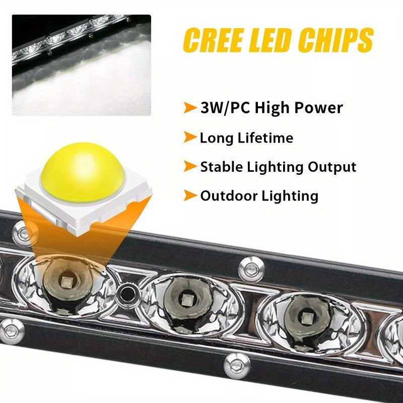 7'' 18W Spot Flood LED Work Light Bar Lamp Driving Fog Offroad SUV 4WD Car Truck ATV Boats Automobile Accesories