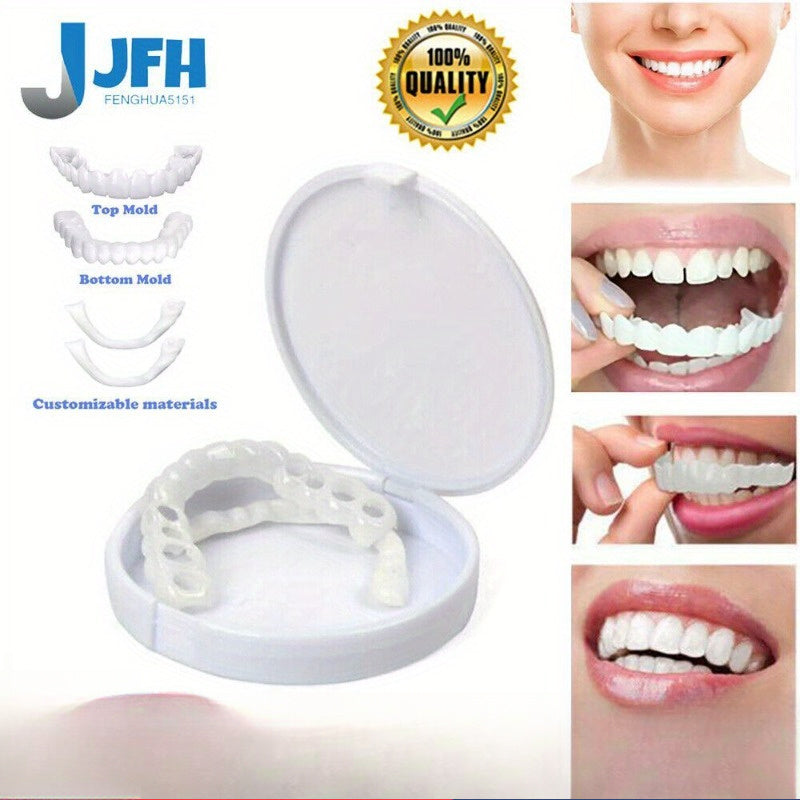 Set False Teeth Dental Snap On Upper & Bottom Veneers Dentures Fake Tooth Cover
