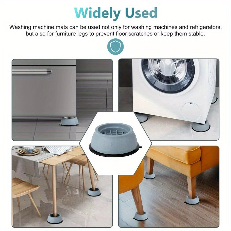 8PCS Anti Vibration Washing Machine Mats Support Anti-Slip Rubber Feet Base Universal Silicone Pads Suitable For Washer/Dryer
