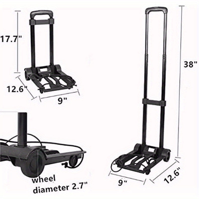 Portable Folding Luggage Cart - Compact Travel Shopping Boat Hand Trolley