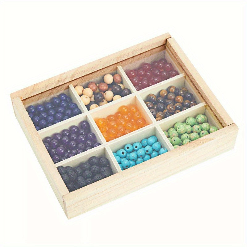 2 Pcs Wooden Jewelry Boxes with Clear Lid Bead Storage Container Earring Organizer