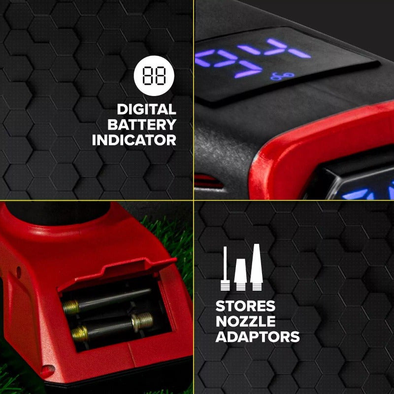 Portable Rechargeable Tire Inflator with Digital Pressure Gauge