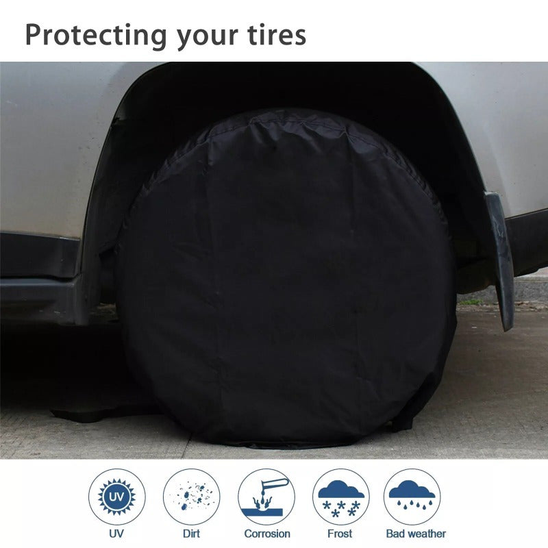 4PCS Waterproof Tire Covers Wheel & Tyre RV Trailer Camper Sun Protector Fit For RV Trailers Campers Cars Trucks and other automobiles 30"-32"