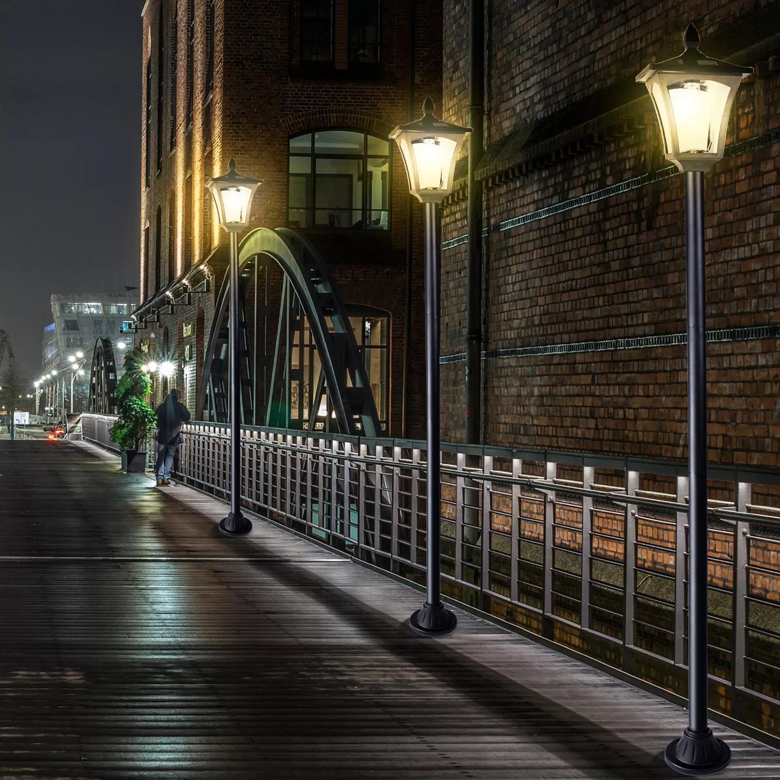 63in Solar Lamp Post Lights Outdoor Vintage Street Lights for Lawn Pathway