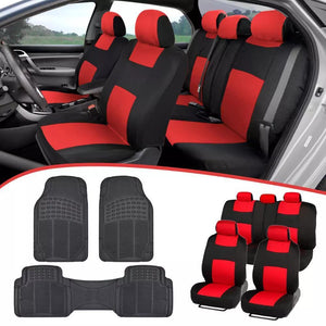 All-Weather Car Seat Covers & Rubber Floor Mats Set for SUV β Full Interior Kit