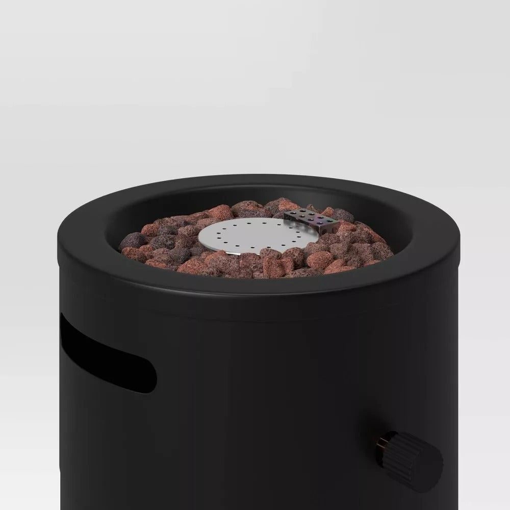 22'' Portable Propane Fire Pit Column - Metal Outdoor Patio & Backyard Heater