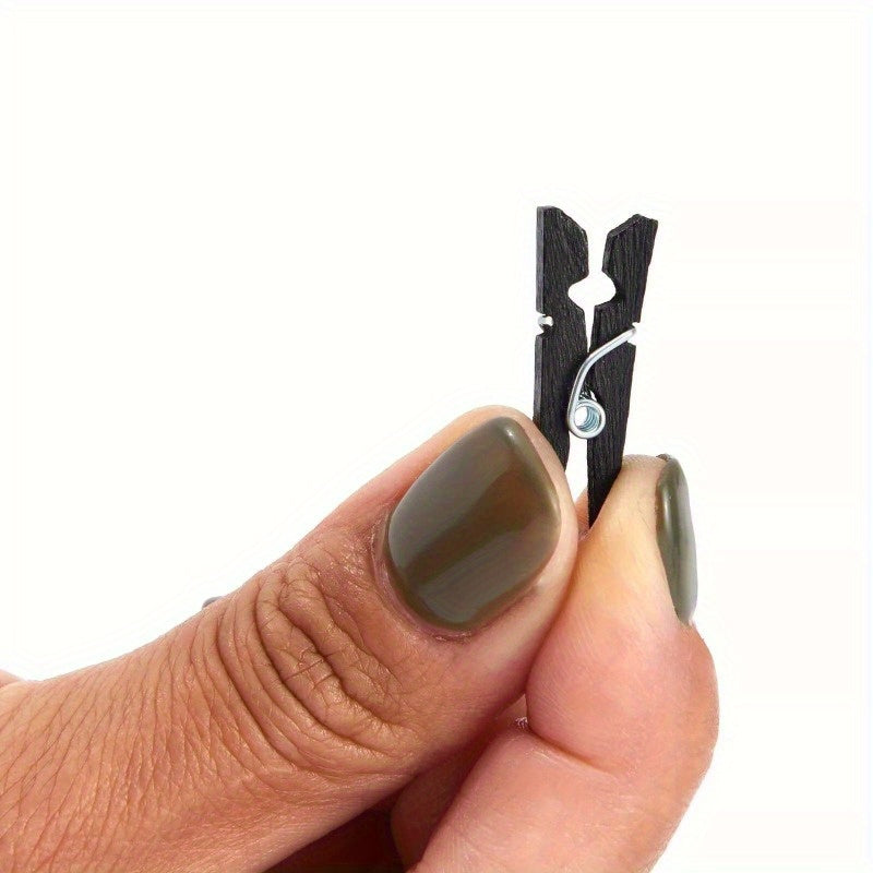 100pcs per Pack Mini Clothes Pins for Crafts, Hanging Clothes, Photo Clips, Black, 1 In