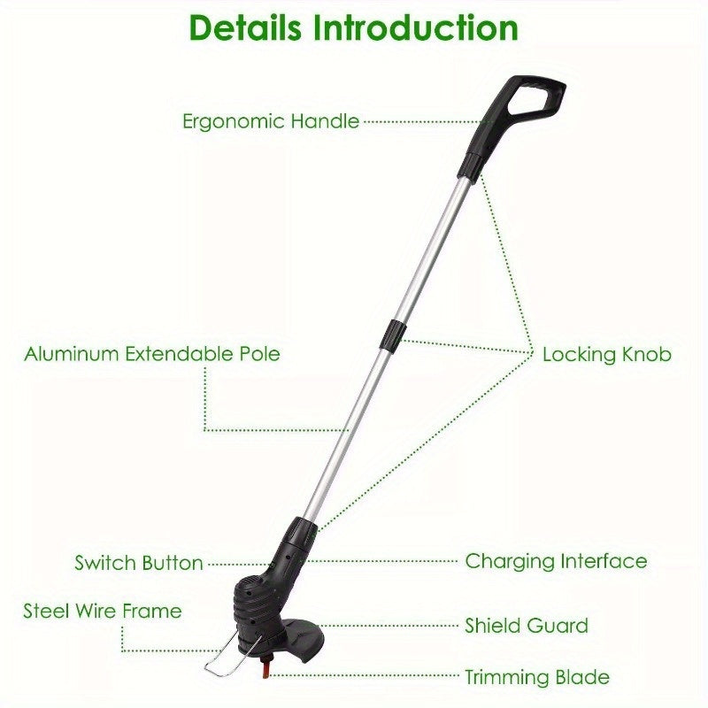Electric Weed Grass Trimmer Mower Portable Adjustable Garden Lawn Grass Edger