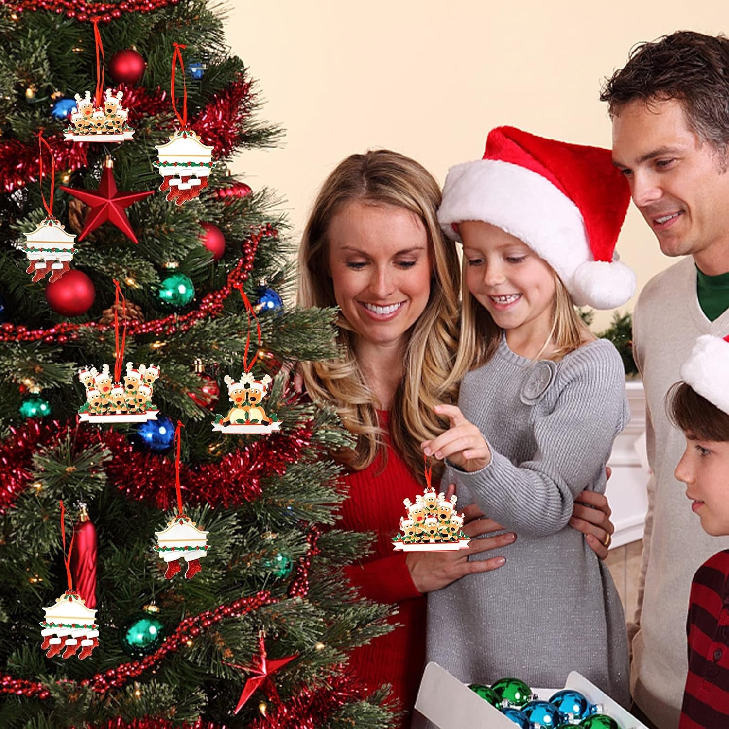 Christmas Ornament Quarantine 2021 Pandemic Christmas Ornaments Stockings & Ornament Reindeer 2 Pcs of Hanging Decorations