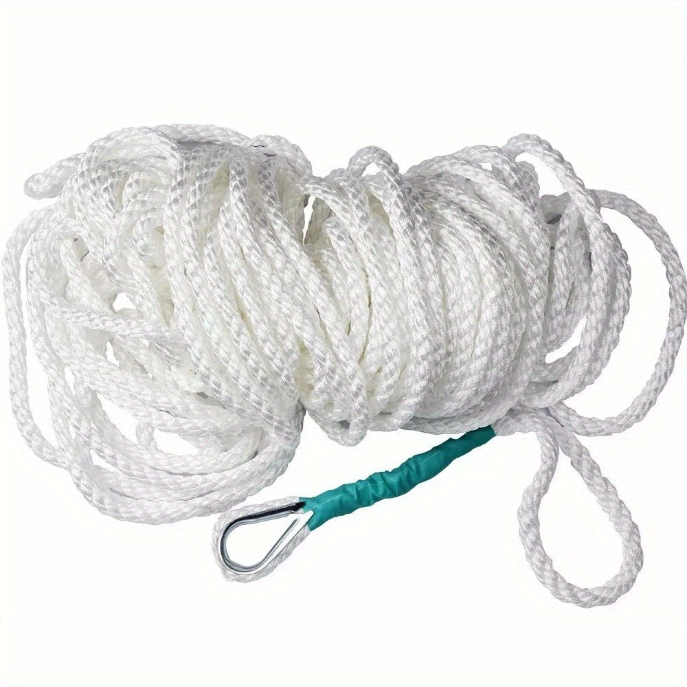 1/2" x 100' 3-Strand Nylon Anchor Rope w/ Thimble - 6250LB Boat Rigging Line