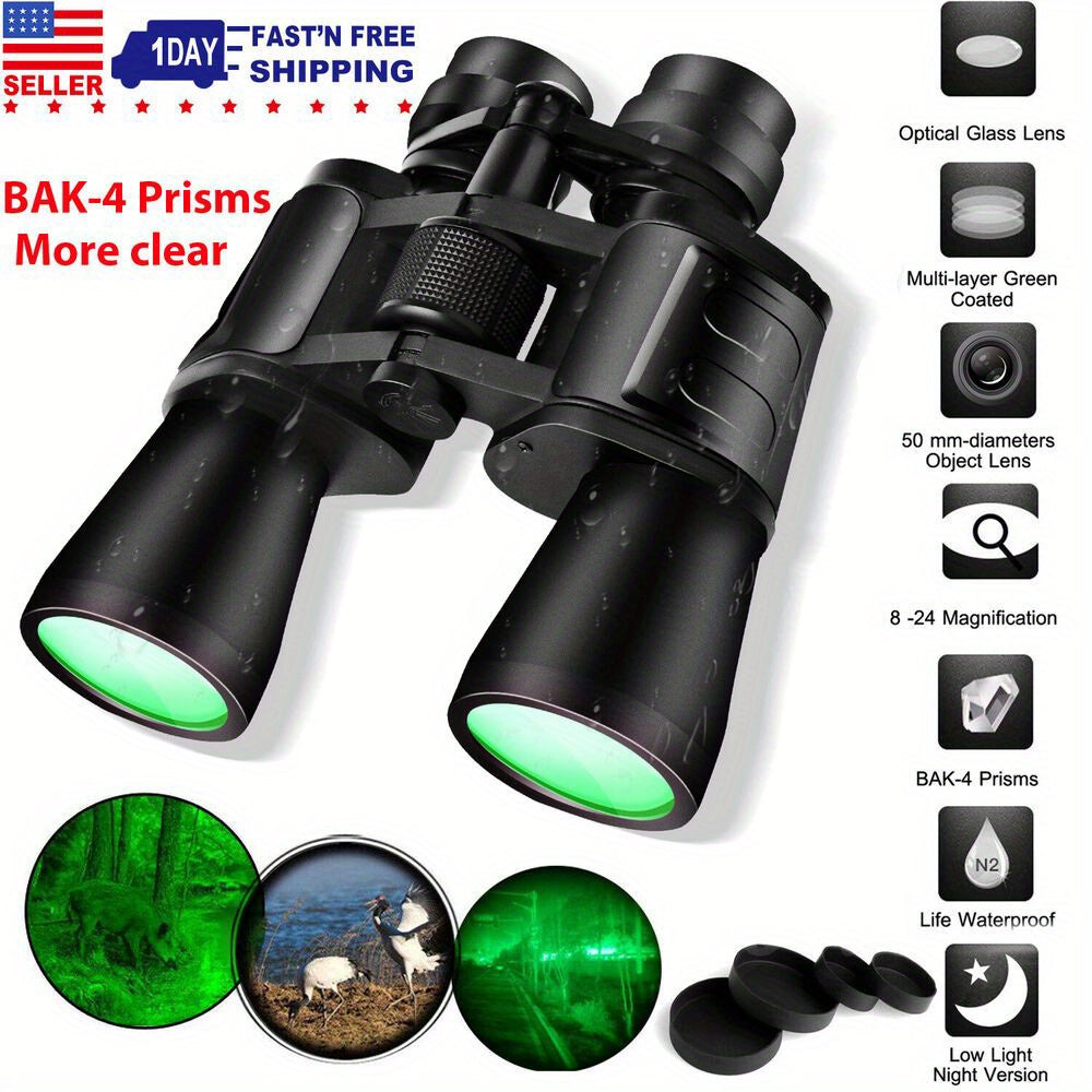 180x100 Travel Binoculars Zoom Low Night Vision Hunting Telescope Outdoor Case