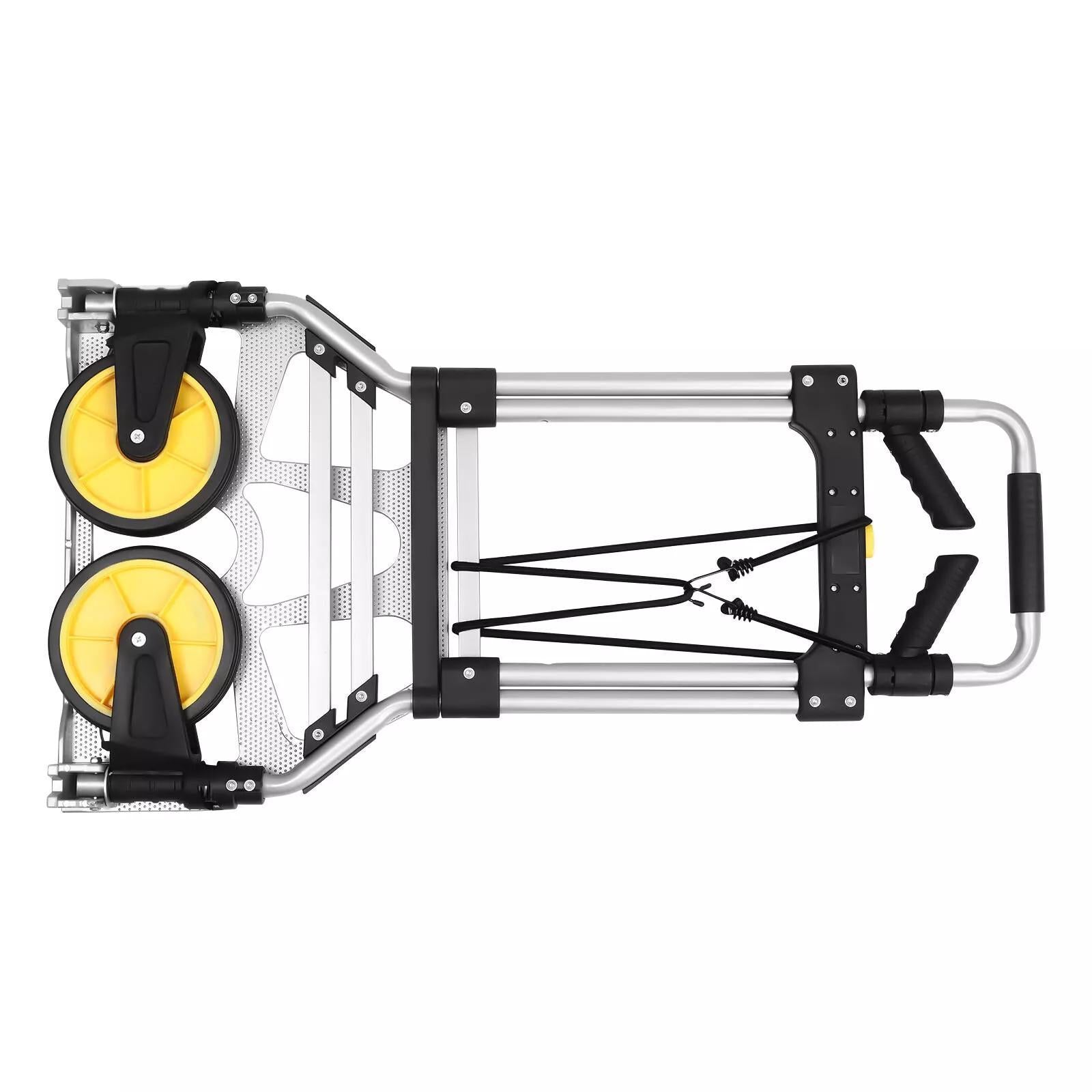 Folding Hand Truck with Telescopic Handle & Foldable Wheels - Heavy Duty Industrial