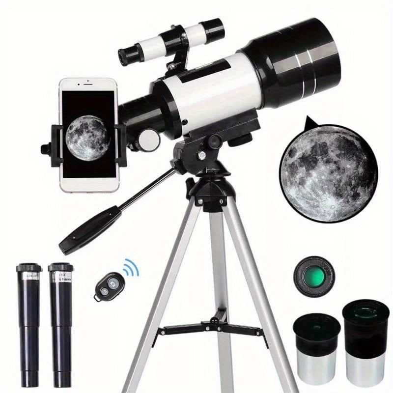 Telescope 300mm Astronomy 150X with Cell Phone Adapter Barlow Lens perfect for gift