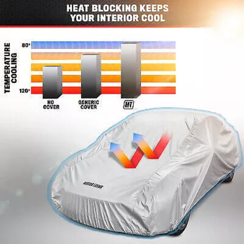 Motor Trend Waterproof Car Cover - All-Season Protection, Fits 157 in w/ Lock