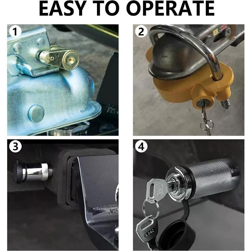 Trailer Hitch Security Lock Set Share the Same 2 Keys