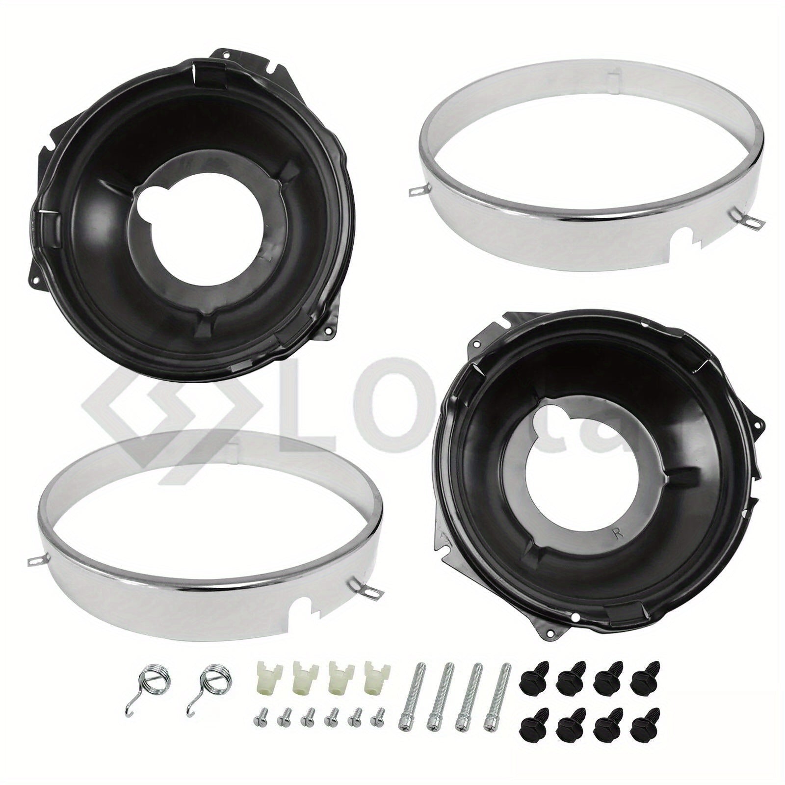 28pc Headlamp Retaining Ring Mounting Bucket Kit For 1967-1970 Chevy Camaro Nova