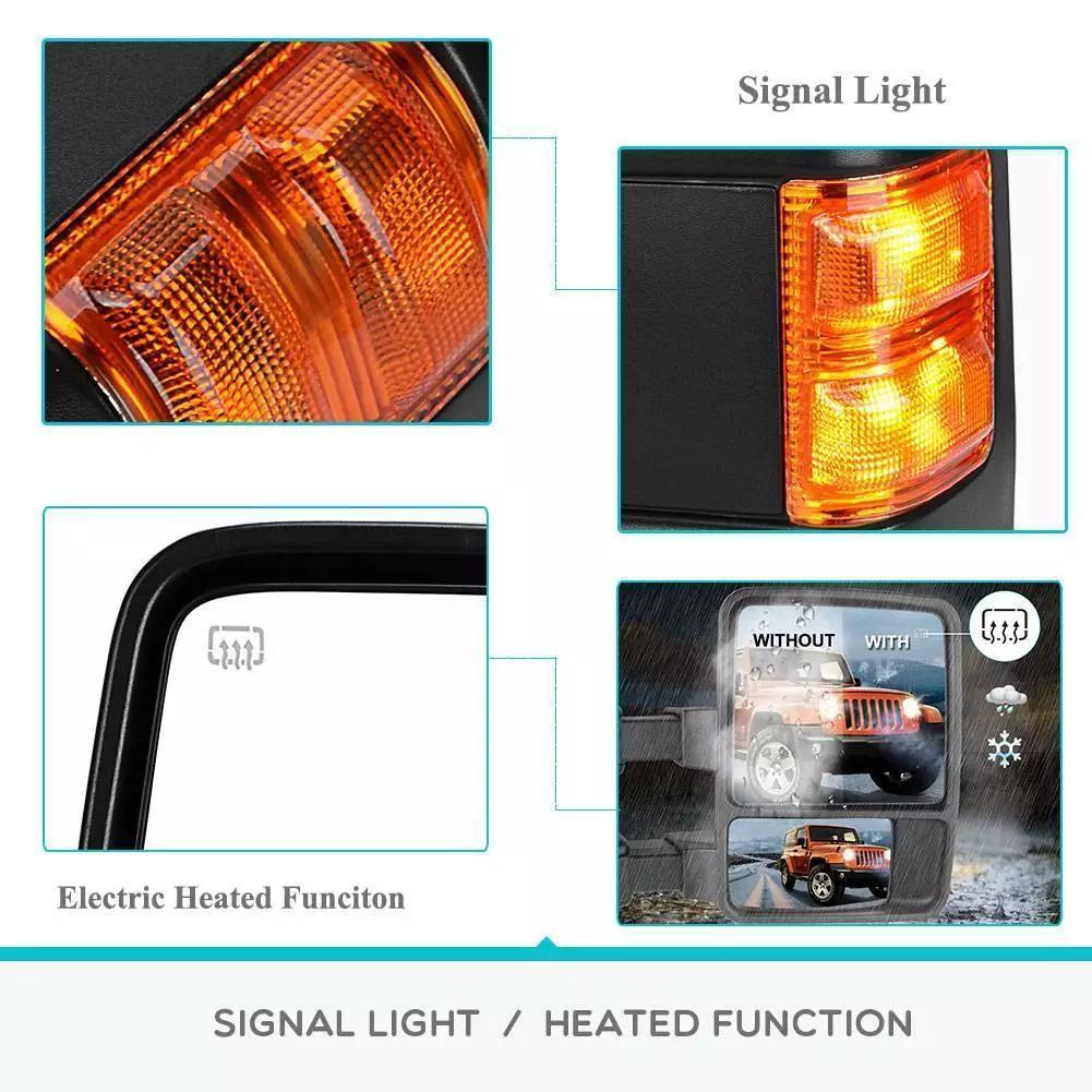 Driver Side Power Heated Tow Mirror for 2008-2016 Ford F250 F350 F450 Super Duty