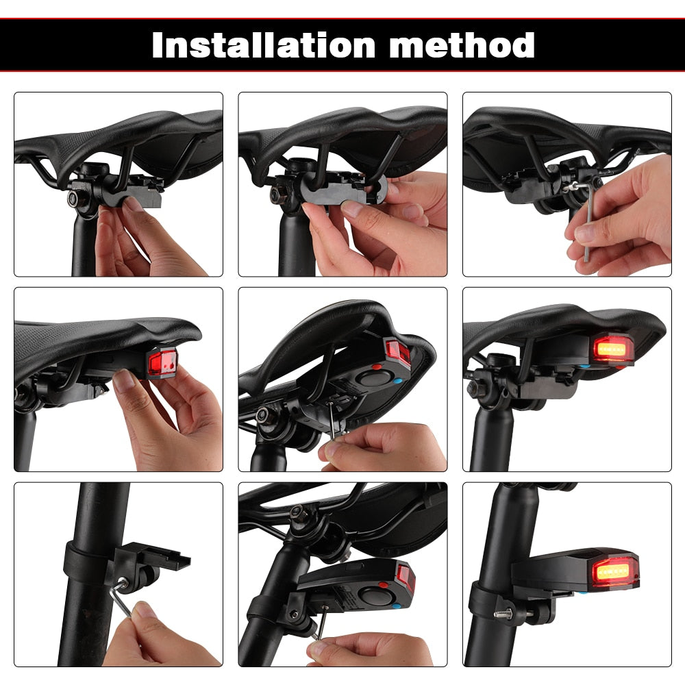 Wireless Bike Alarm Bicycle Rear Light
