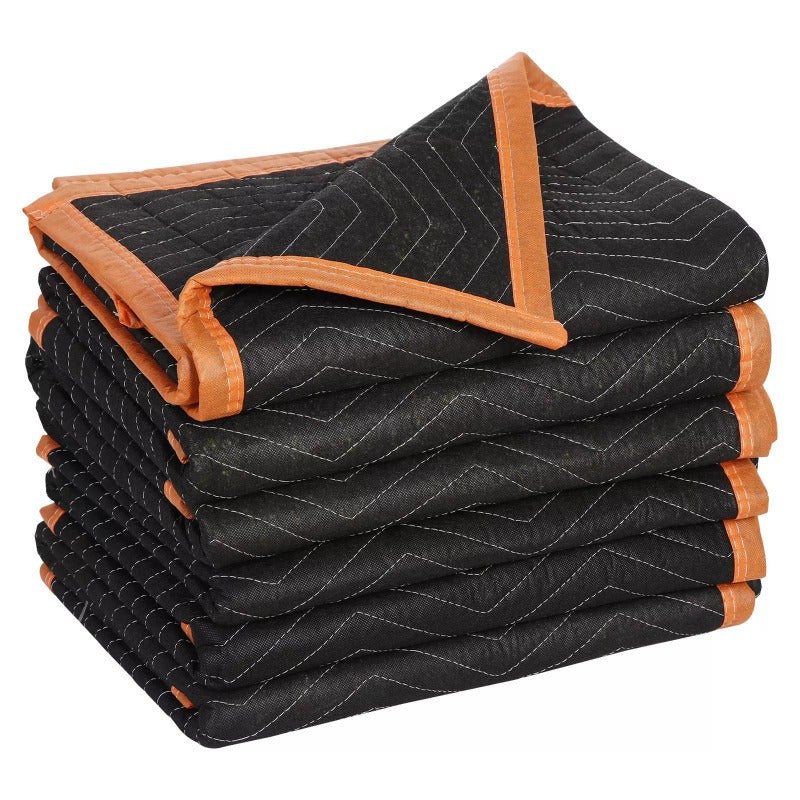 6-Pack Heavy-Duty Moving Blankets – Quilted 40" x 72" Furniture Shipping Pads for Packing, Protecting & Storage – Black, Durable & Reusable