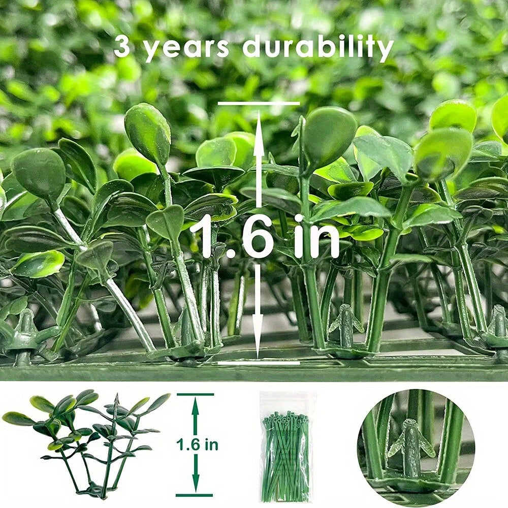 10x10'' Artificial Boxwood Hedge Panels - Privacy Fence & Wall Decor, 24 Pieces