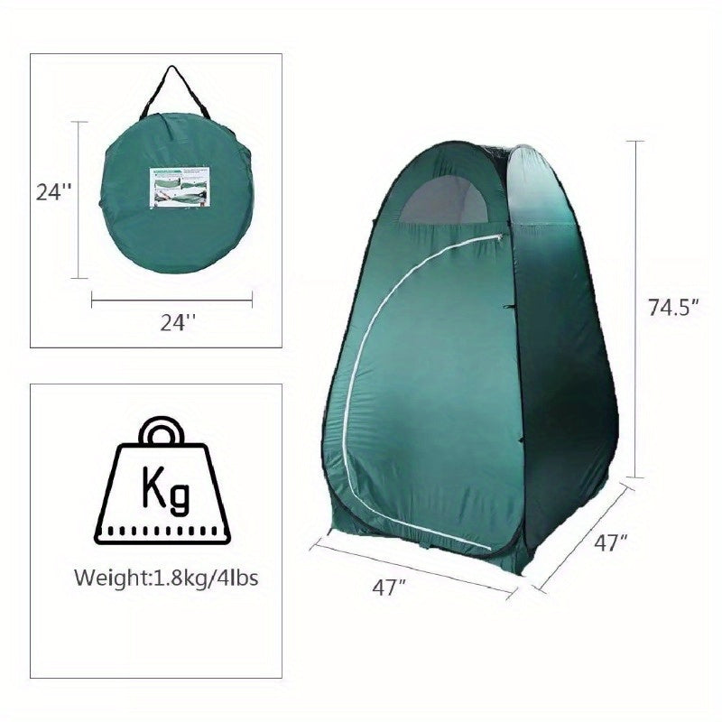 1-2 Person Portable Pop-up Toilet Shower Tent Changing Room Wild Camp Shelter in Army Green