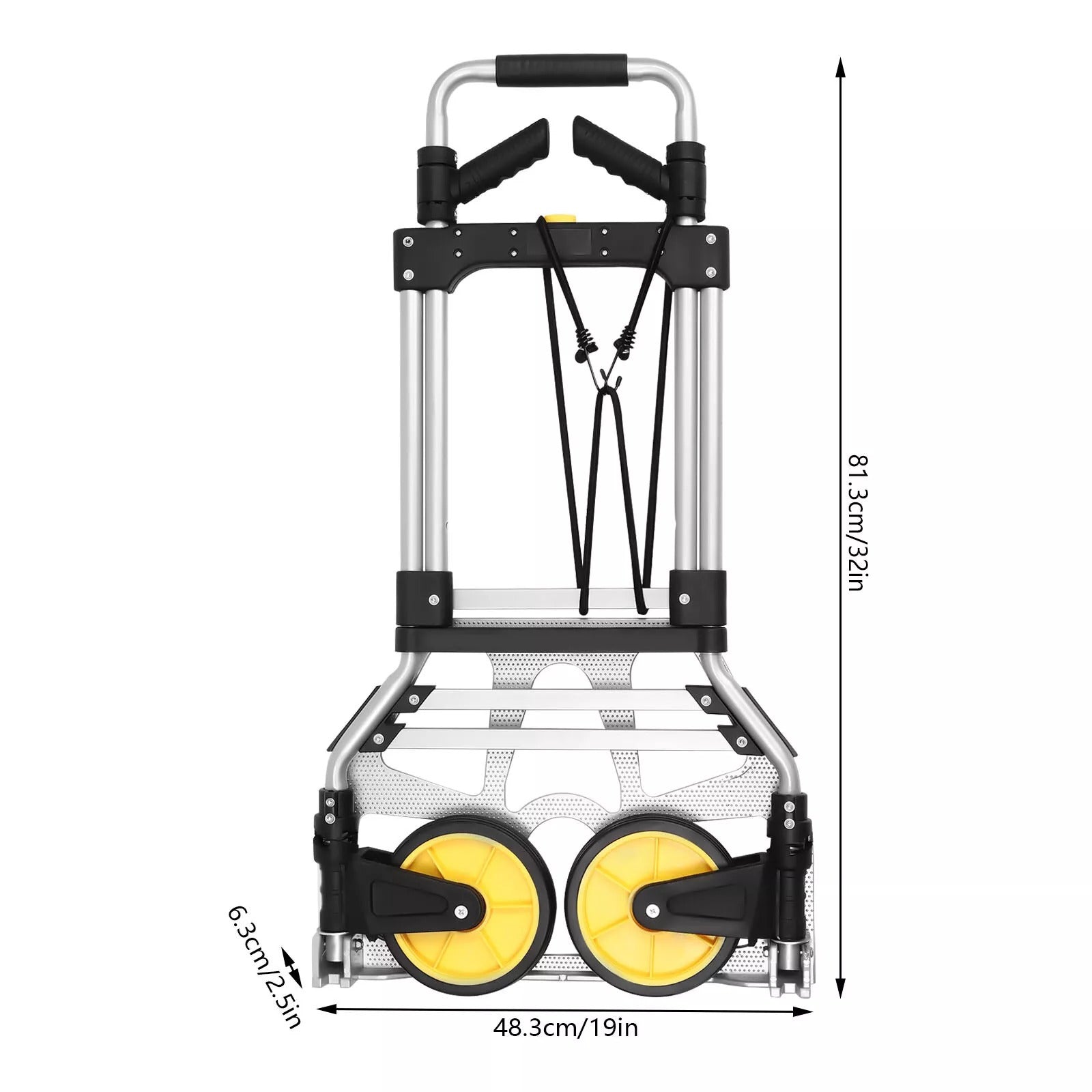 Folding Hand Truck with Telescopic Handle & Foldable Wheels - Heavy Duty Industrial