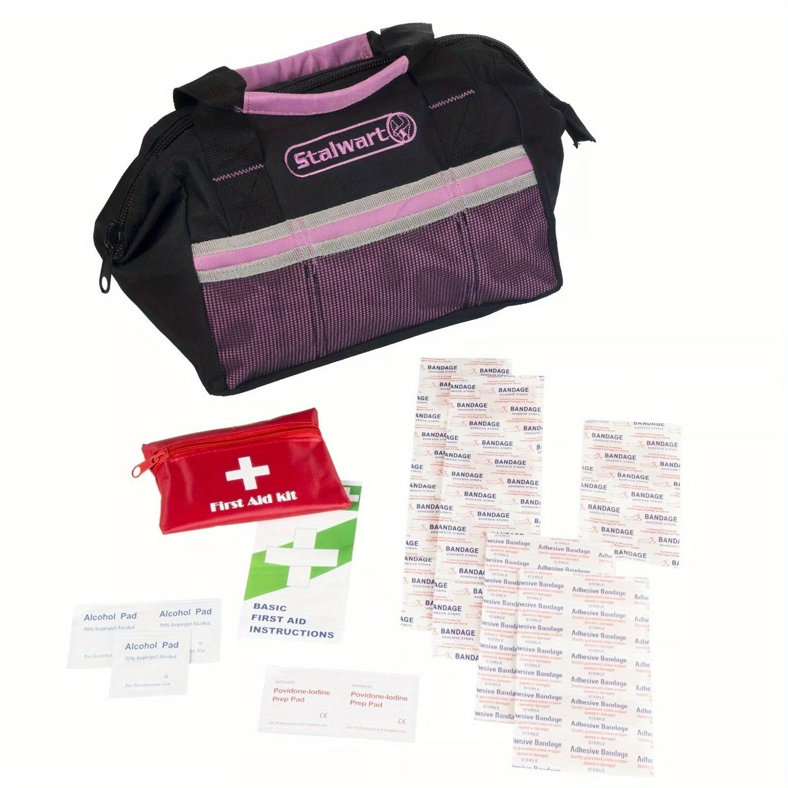 55-Piece Roadside Emergency Auto & Tool Kit with Jumper Cables - Be Prepared