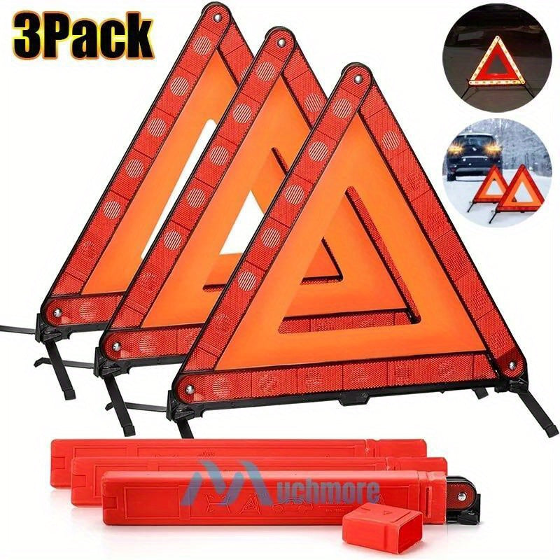Emergency Warning Triangle – Reflective Roadside Safety Kit for Cars