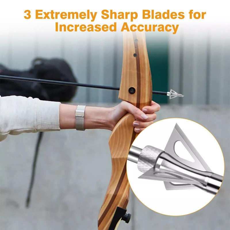 Archery Broadheads 2 Blade 2" Dia 100Grain Expandable Hunting Arrowheads