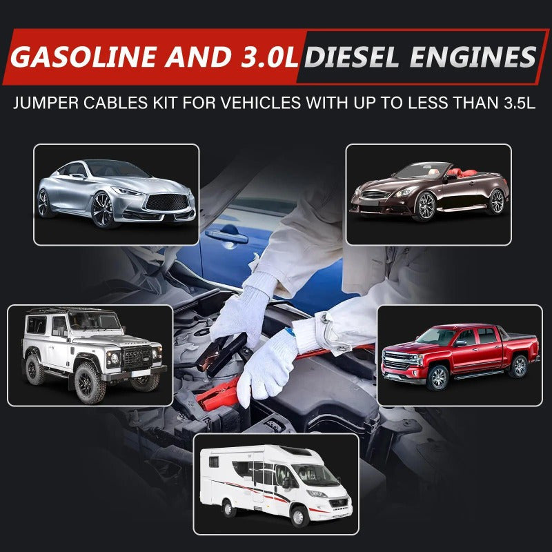 Auto Jumper Cables 1 Gauge 3000AMP 20Ft Automotive Booster Cables for Car Van