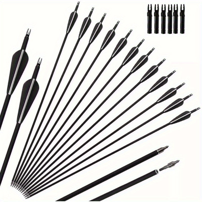 Compound & Recurve Bows Hunting For 12PCS 30" Carbon Arrows Archery 7.8mm SP500