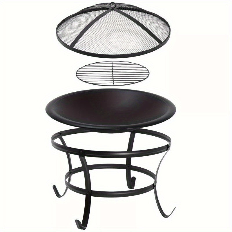 22Inches Fire Pit Heater Backyard Wood Burning Patio Deck Stove Fireplace Table