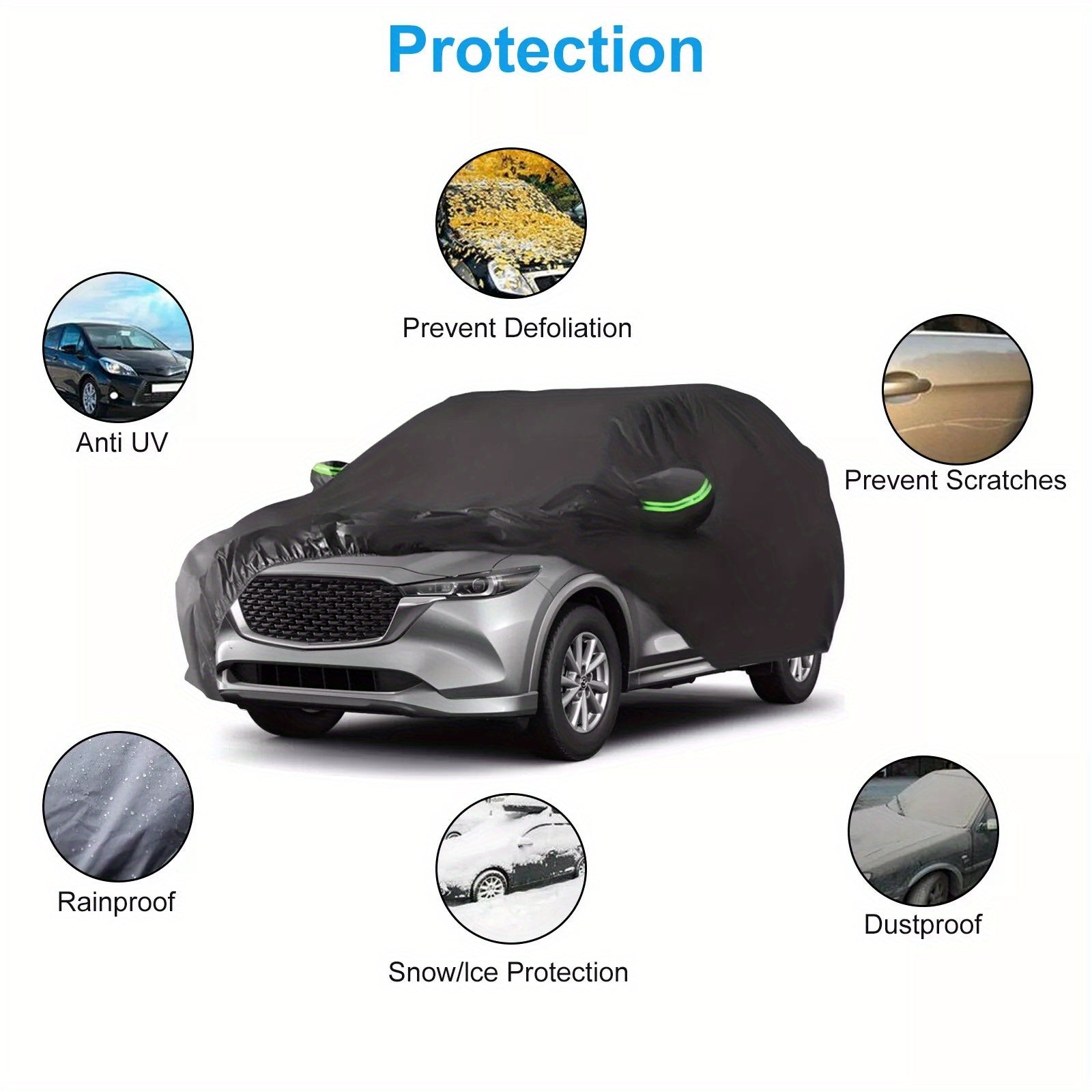 Universal XXL SUV Car Cover - Waterproof Outdoor All-Weather Sun Protection