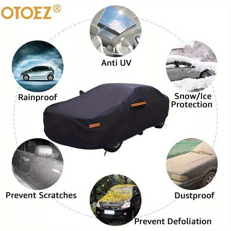 6-Layers Full Car Cover Waterproof All Weather Protection Anti-UV Cotton Lining