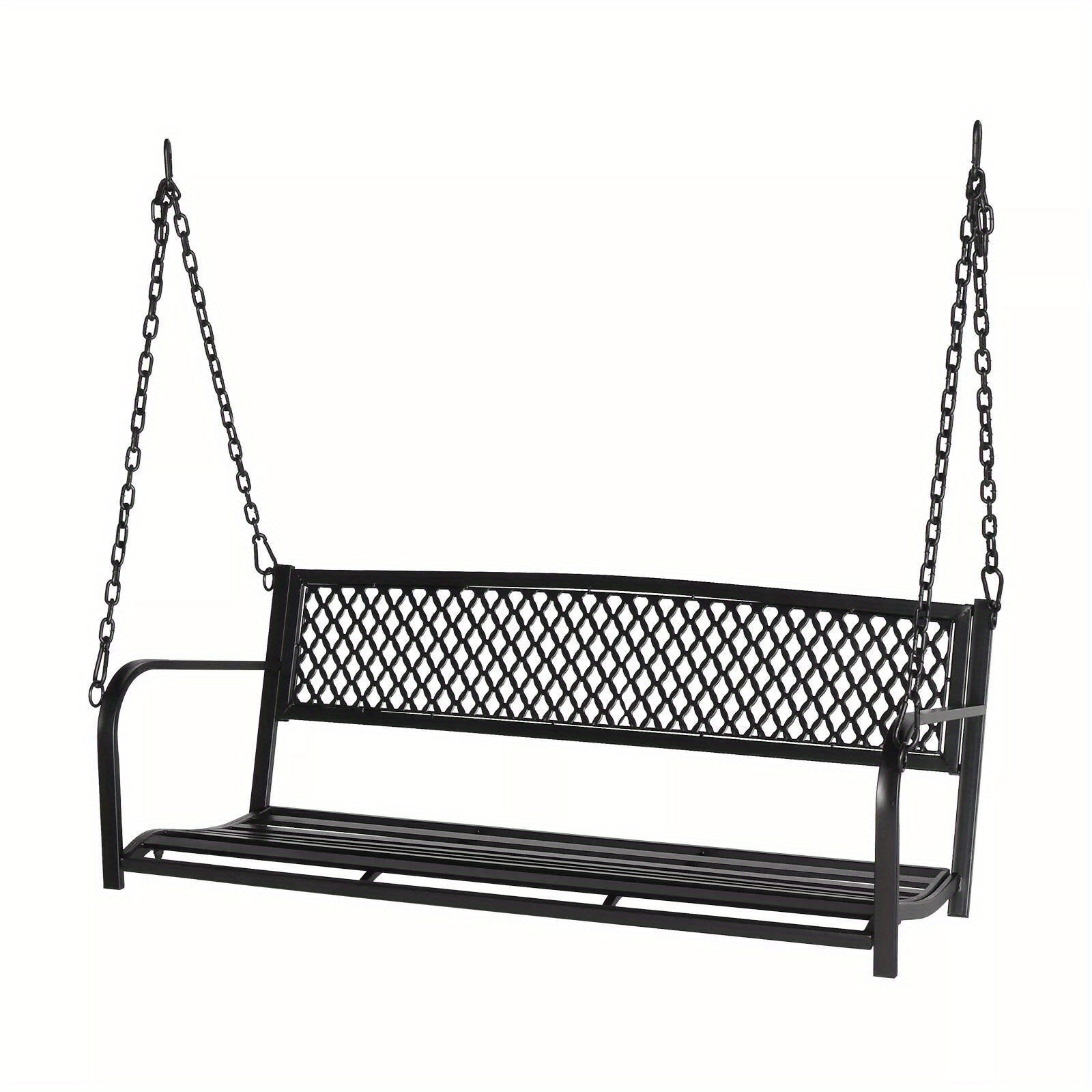 47.3'' Iron Porch Swing Chair - Outdoor Hanging Bench for Garden & Patio