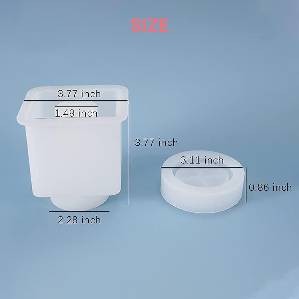 Resin Mold Bottle, Resin Jar Molds Silicone with Lid Jewelry Bottle Molds for Resin Storage Resin Molds Bottle for DIY Jewelry Container Resin Craft