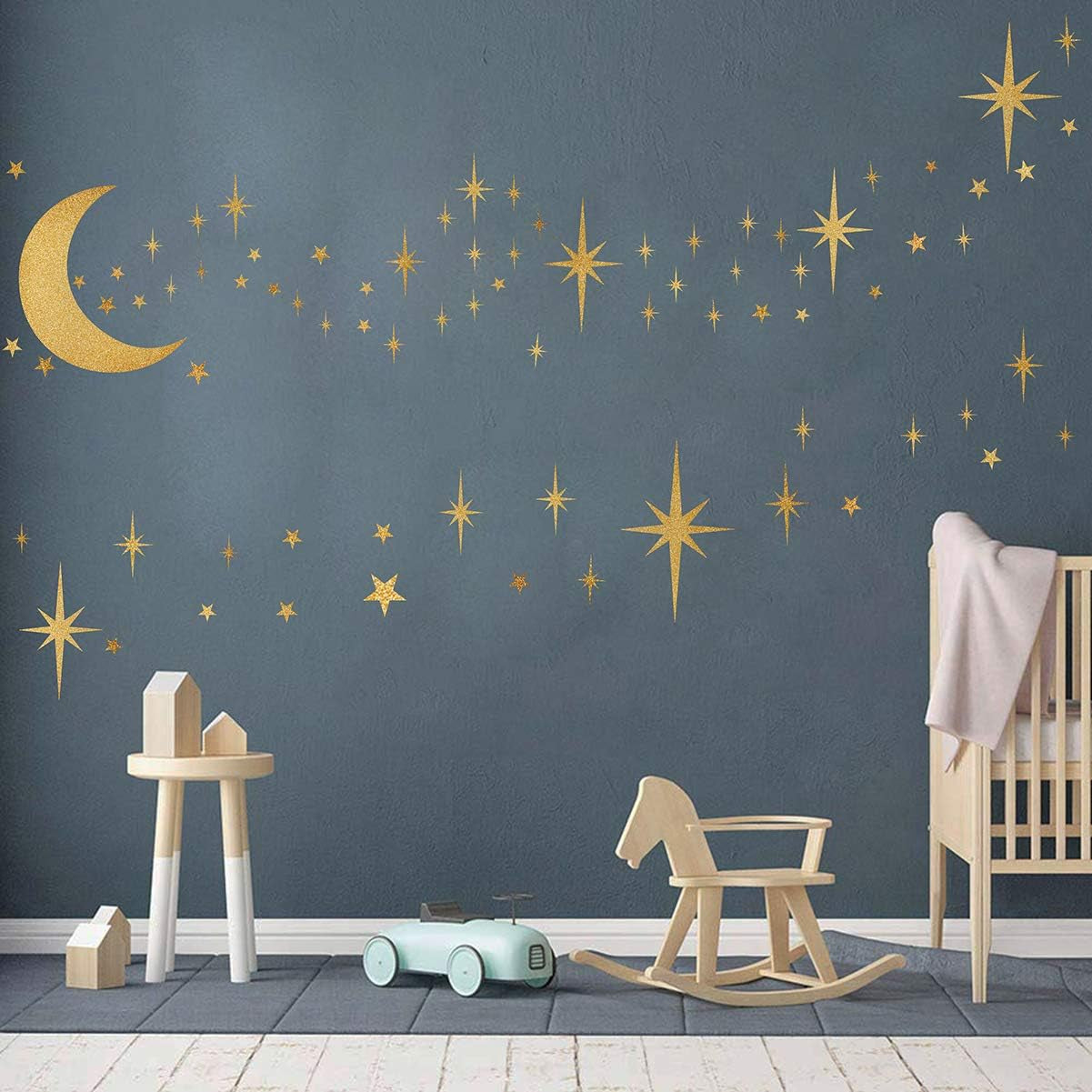 Retro Starburst Wall Decals Star Wall Stickers Atomic Star Wall Decals Star Wall Decals Girls Room Wall Decals Peel and Stick Moon Wall Decals