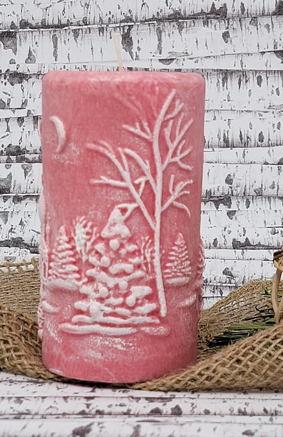 Christmas Scene Candle | Christmas Candle | Holiday Candle | Design Candle (Red)