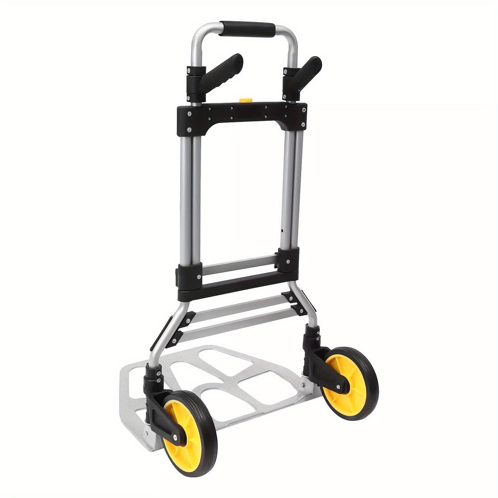 Folding Hand Truck with Telescopic Handle & Foldable Wheels - Heavy Duty Industrial