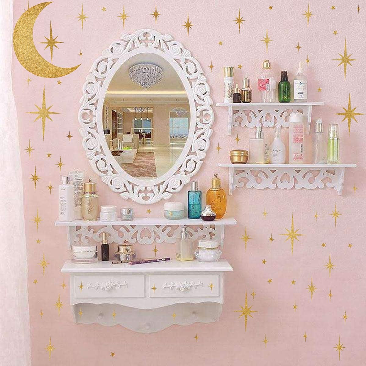 Retro Starburst Wall Decals Star Wall Stickers Atomic Star Wall Decals Star Wall Decals Girls Room Wall Decals Peel and Stick Moon Wall Decals