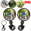 2Pcs Bike Mirror Rotaty Round MTB Road Handlebar Bicycle Rear View Glass Cycling Sporting Goods Bicycle Accessories Clamp