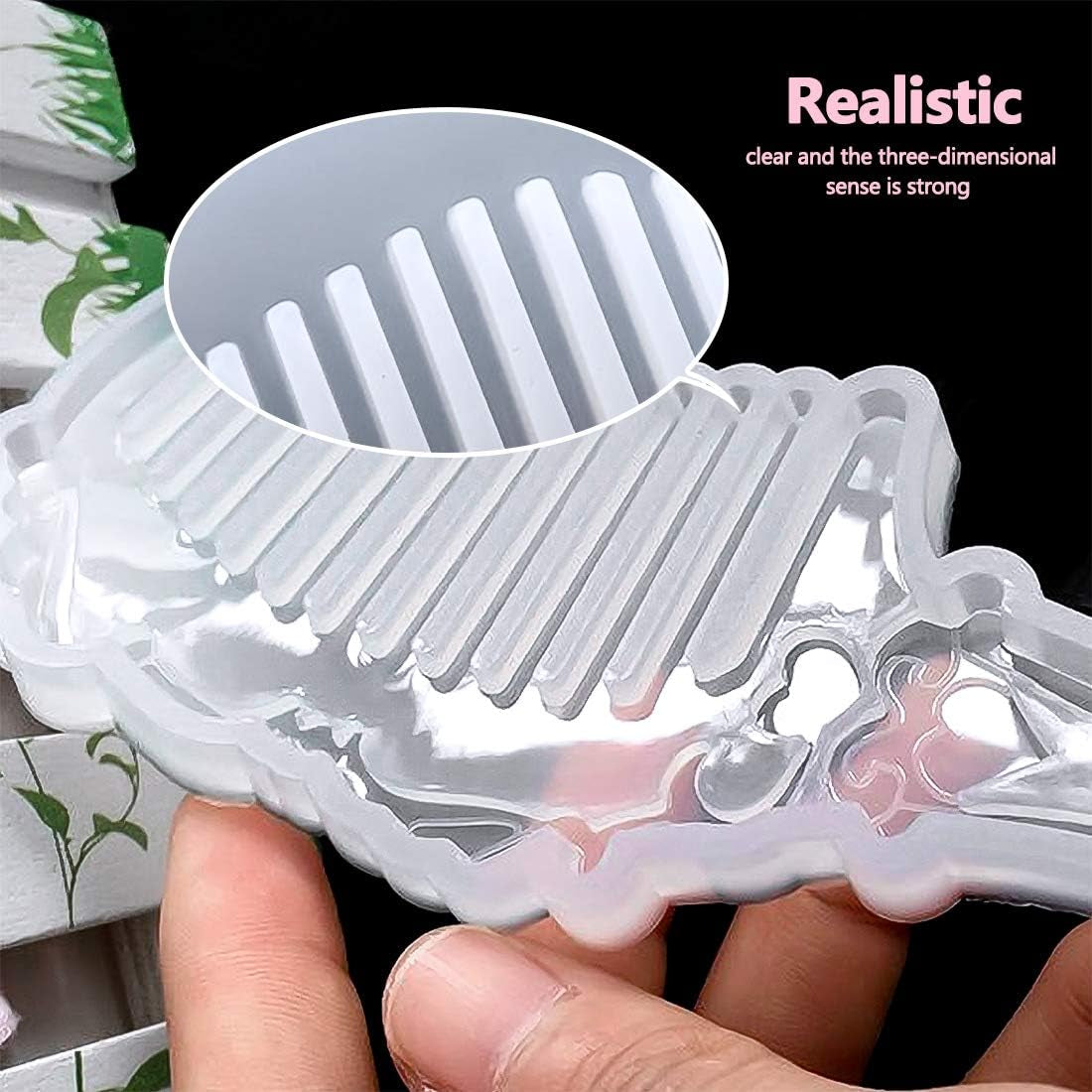 2Pcs Comb Resin Molds for Resin, Silicone Resin Comb Silicone Molds, DIY Hand Craft Resin Molds for Epoxy Resin, Crystal Comb Silicone Molds Jewelry Silicone Molds Handmade Tool