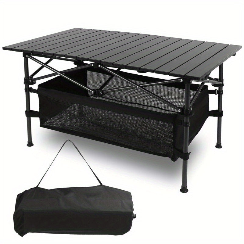 Bundle Deal: Portable Aluminum Camping Table + 2 Free Camping Chairs - Ideal for Picnic, BBQ, & Hiking