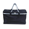 Large capacity insulated basket picnic bag picnic basket foldable shopping bag preservation bag lunch bag, Black
