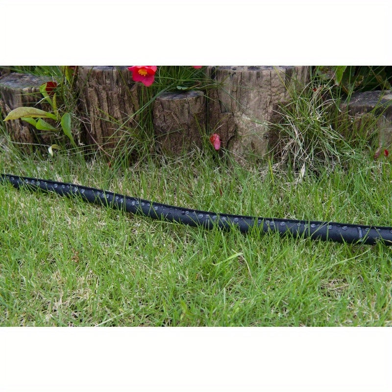 50FT Black Soaker Garden Expandable Water Hose, Durable PVC Flat Design