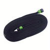 50FT Black Soaker Garden Expandable Water Hose, Durable PVC Flat Design