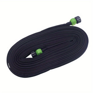 50FT Black Soaker Garden Expandable Water Hose, Durable PVC Flat Design